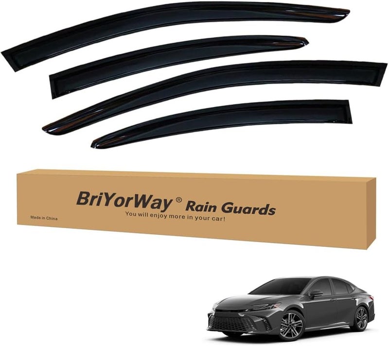 BriYorWay حماية المطر لسيارة تويوتا كامري 2025 2026، ملحقات، واقيات نوافذ تويوتا كامري، مظلات نوافذ - Image 1